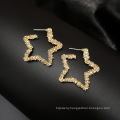 Shangjie OEM aretes Wholesale 925 Silver Needle Fashion Gold Plated Earrings Jewelry Crystal Star Earrings Trendy Earrings